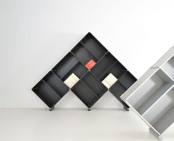 Bookcases in Pyramid Shaped by Fitting