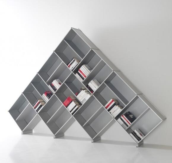 Bookcases in Pyramid Shaped by Fitting