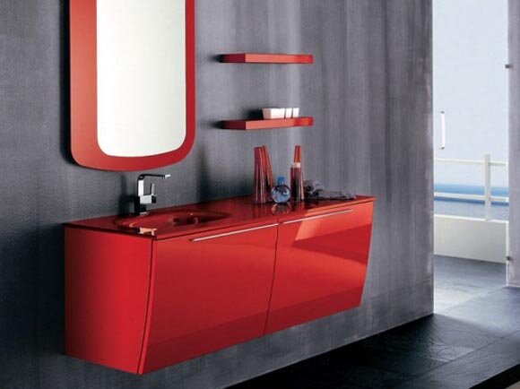 Modern Red Bathroom Furniture by Artesi Modern Red Bathroom