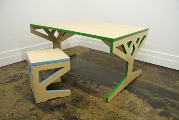 Tree Table and Pocket Stool by April Hannah