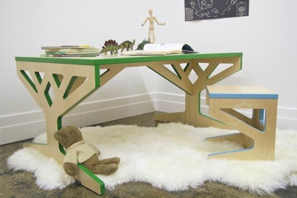 Tree Table and Pocket Stool by April Hannah