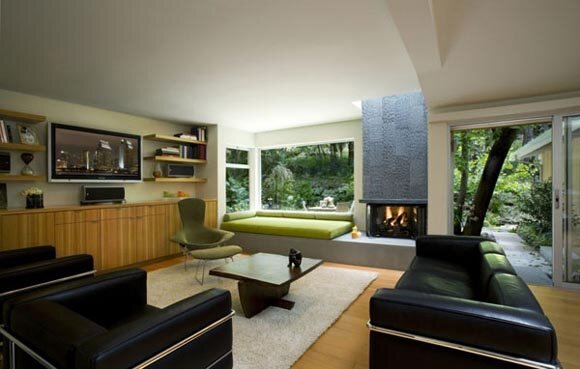 Family Room view - Korman Residence Modern Interior Design - Korman Residence by Cory Buckner Architects