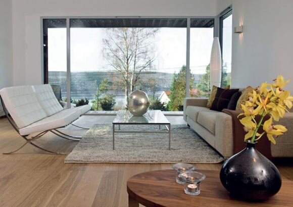 Family Room Villa Nielsen with Modern Interior in Forest Edge by Willa Nordic