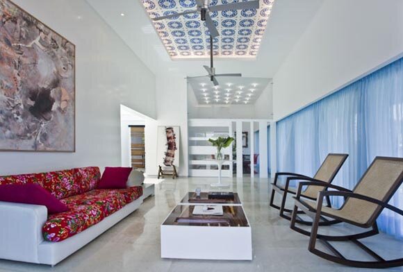 Living Room view - Sinu River House Bright Color Interior Design - Sinu River House