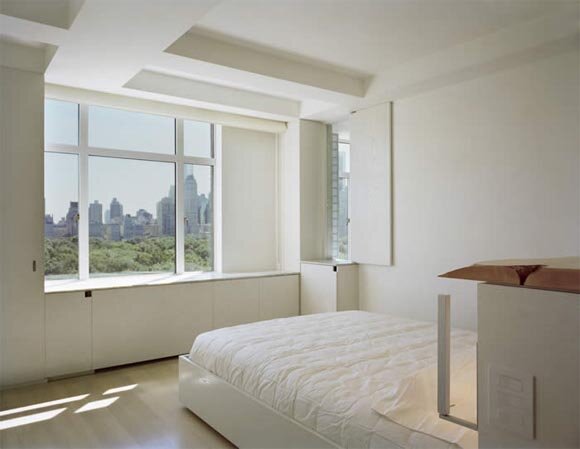 bedroom with view of Central Park White Space-Ash 4 Ways Apartment in New York by HMA