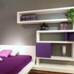 White Bedroom Furniture with Violet Elements