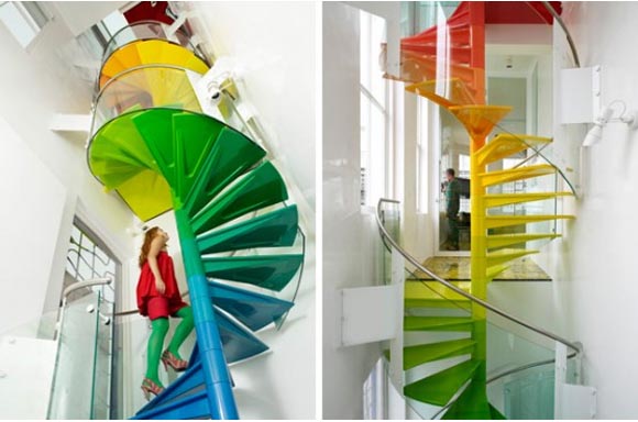 Cool upstairs design Rainbow house with cool and fun interior design